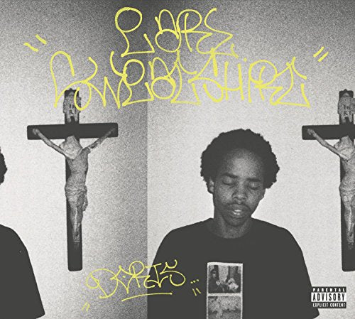 Earl Sweatshirt album cover, "Doris," featuring a young man and crosses.