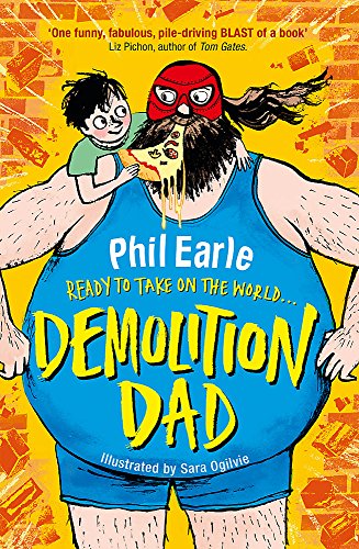 Book cover: cartoon dad in superhero costume with a child.