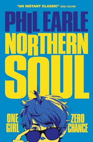 Book cover: blue and yellow design with illustration of a boy in sunglasses.