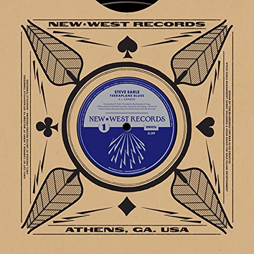 Vinyl record label for Steve Earle & Robert Johnson’s “Terraplane Blues.”