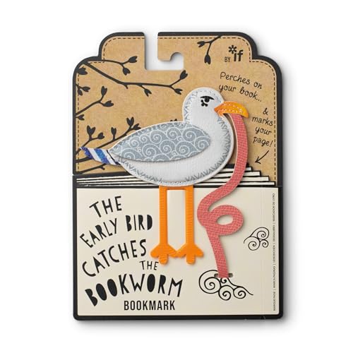 Bookmark with seagull design, likely on card or thick paper with attached tab.