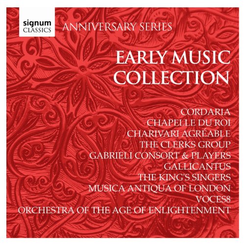 Red CD cover for "Early Music Collection" featuring ensemble names.