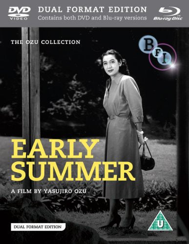 Black and white film cover featuring a woman standing in a garden.