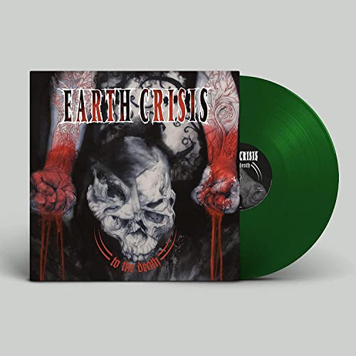 Earth Crisis vinyl record with skull artwork and green disc.