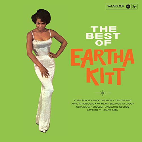Album cover for “The Best of Eartha Kitt” featuring a portrait of the singer.