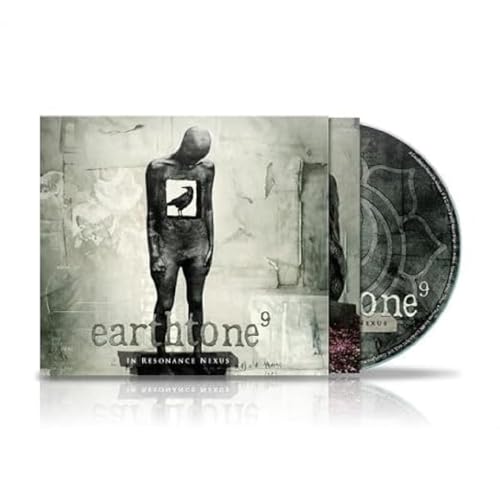 CD case with abstract figure and text, reflecting a textured, grayscale design.