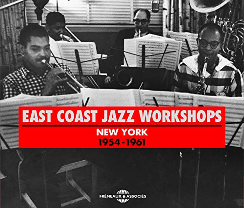 Black and white photo of jazz musicians with album title overlay.