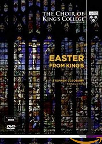 DVD cover for "Easter From Kings" featuring stained glass and choir imagery.