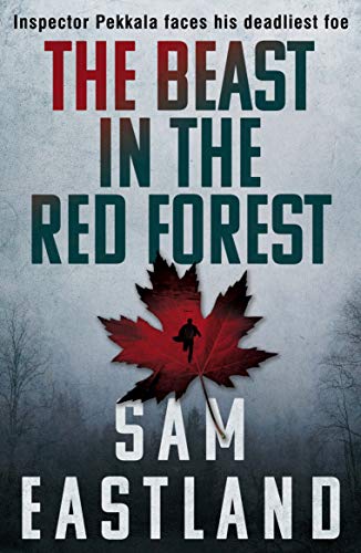 Book cover: red maple leaf with a silhouetted figure in a forest.