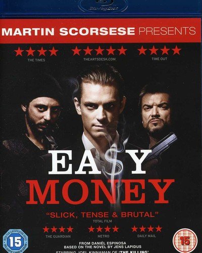 Blu-ray cover for “Easy Money” featuring three men and a dollar bill.