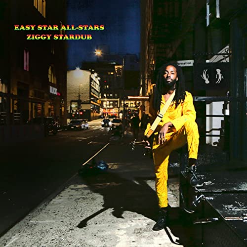 Album cover for Easy Star All-stars’ “Ziggy Stardub” featuring a man with a guitar.