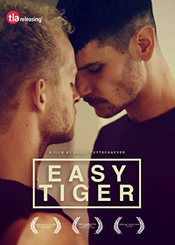 DVD cover for "Easy Tiger" featuring two men in close embrace.