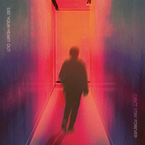 CD cover: blurry figure walking down a red and blue hallway.