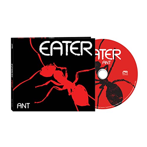 CD case and disc for Eater’s “Ant” album, featuring red spiders.