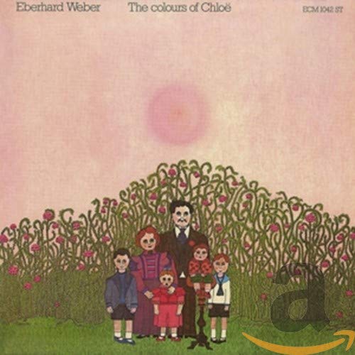 CD cover: family illustration with pink sun and floral background.