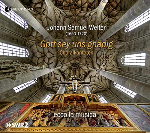 CD cover with cathedral interior, ornate ceiling, and religious artwork, featuring white and orange text.