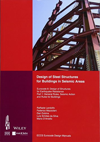 Red book cover with steel structure image, titled "Design of Steel Structures.