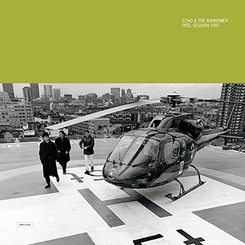 Echo & The Bunnymen album cover with a band and helicopter.