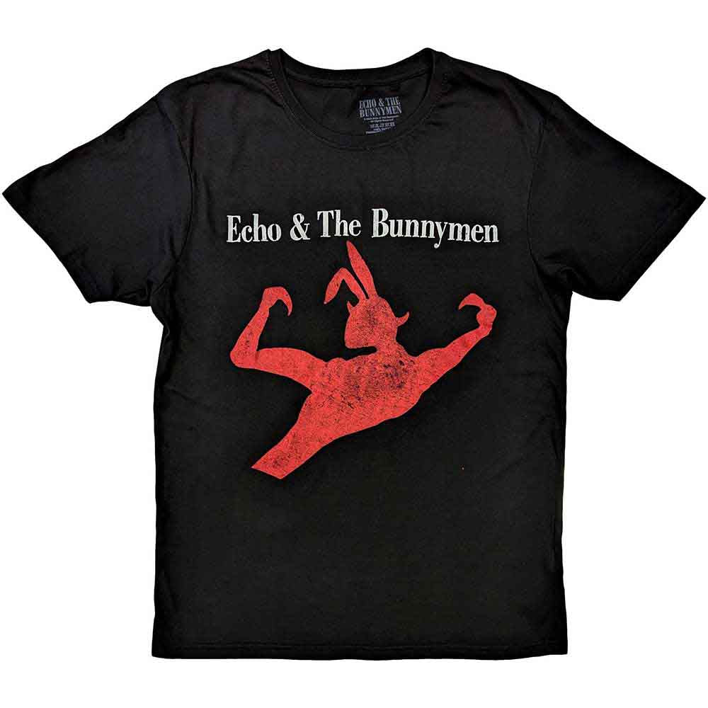 Black t-shirt featuring album art from Echo & The Bunnymen’s “Creature.”