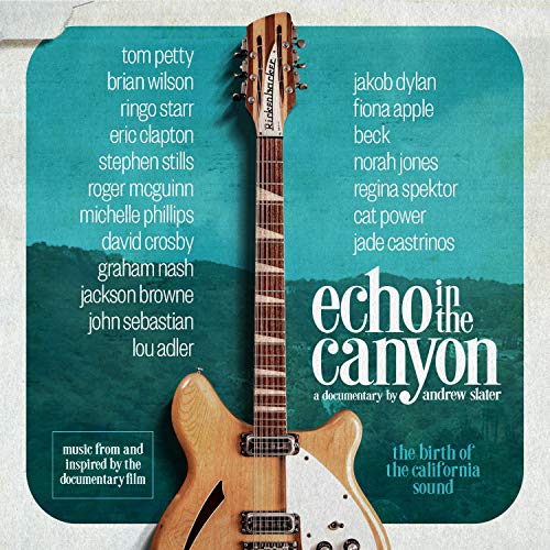 CD cover for “Echo In The Canyon” soundtrack featuring guitars and artist names.