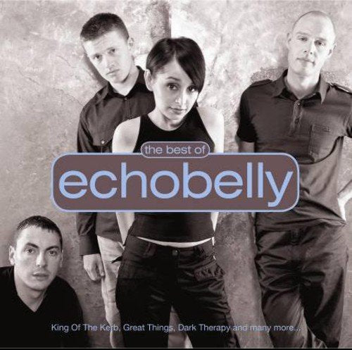 "CD cover featuring four band members in black and white with 'echobelly' logo."