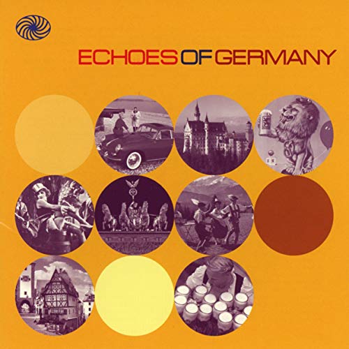 CD cover with collage of vintage German scenes and a lion statue.