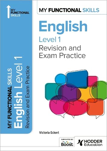 Textbook cover for My Functional Skills English Level 1 with colorful speech bubble graphics.
