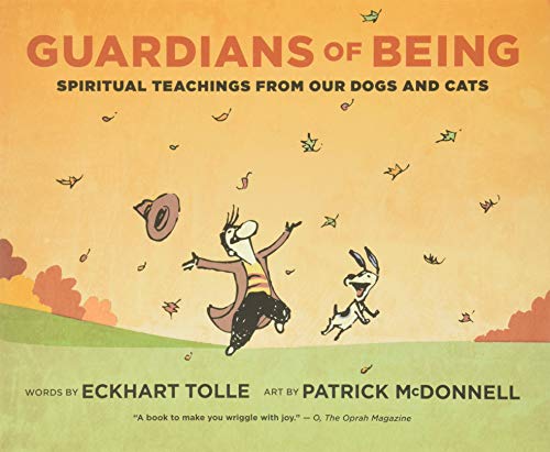 Book cover featuring a cartoon man and dog jumping amidst falling autumn leaves.