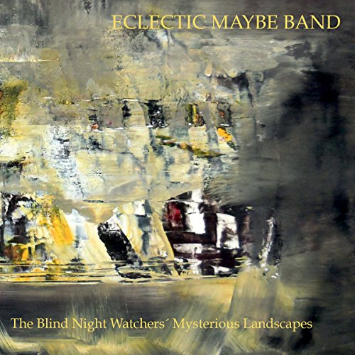 "Album cover with abstract, blurry painting in shades of gray, yellow, and black."