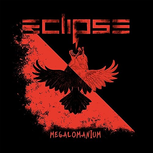 CD cover for Eclipse’s “Megalomanium” featuring a half-black, half-white eagle.