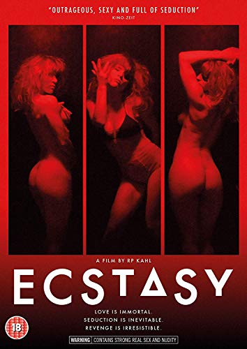 DVD cover for "Ecstasy" featuring three partial views of a woman.