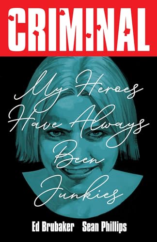 Book cover: “Criminal Volume 8” with a woman’s blue-toned portrait.