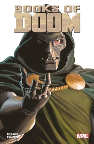 Doctor Doom wearing a green hooded cloak and metal mask, reaching forward with one hand.