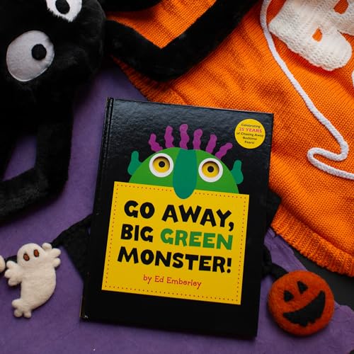 Children's book "Go Away, Big Green Monster!" with monster illustration.