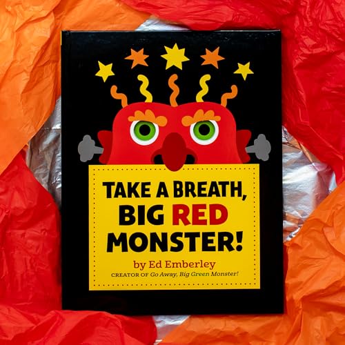 Children’s book cover with a red monster and yellow stars on black.