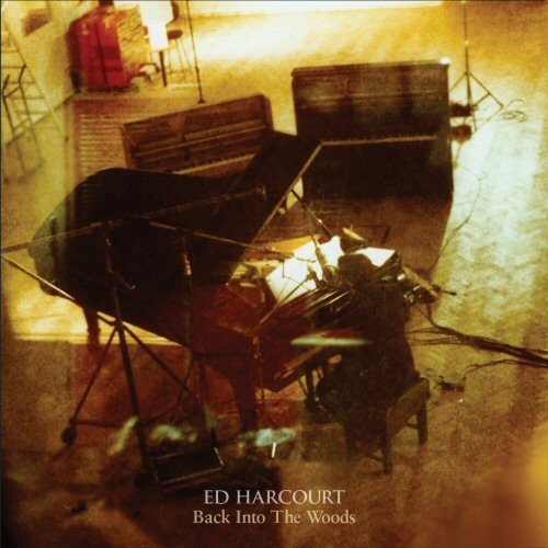 CD cover for Ed Harcourt’s “Back Into The Woods,” featuring pianos.