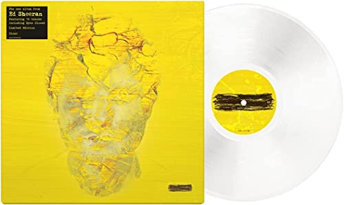 Yellow vinyl record with abstract face art, and a yellow center label.