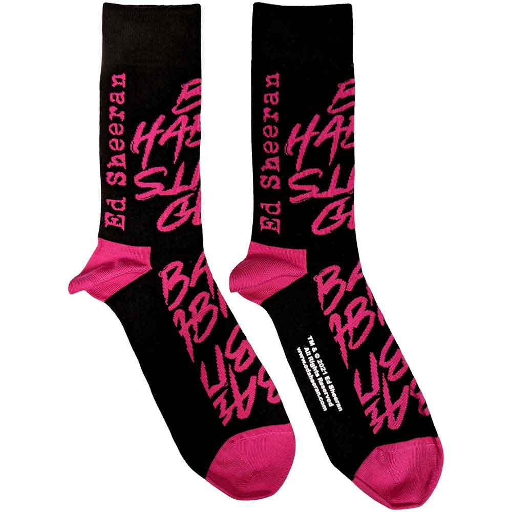 Ankle socks featuring Ed Sheeran's "Bad Habits" album artwork, UK size 7-11.
