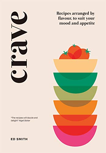 Cookbook cover with stacked colorful bowls and the title "Crave.