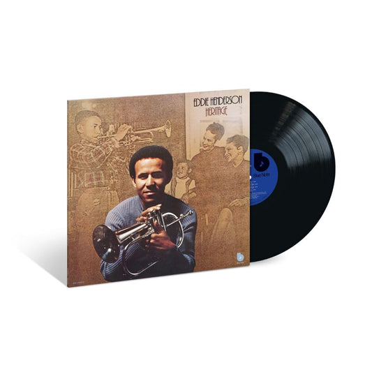Eddie Henderson's "Heritage" vinyl record with trumpet player on cover.