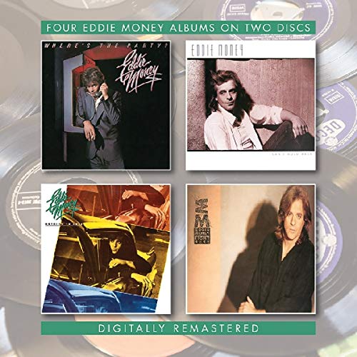 CD cover featuring four Eddie Money album covers on a vinyl background.