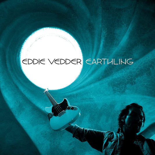 Eddie Vedder’s “Earthling” CD cover with a glowing orb and guitar.