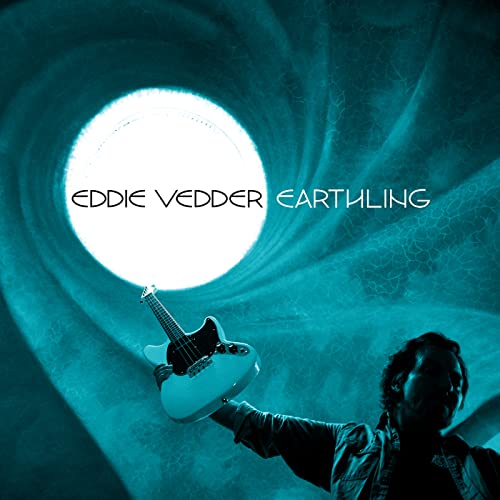 Eddie Vedder’s “Earthling” album cover: blue swirl, guitar, and silhouette.