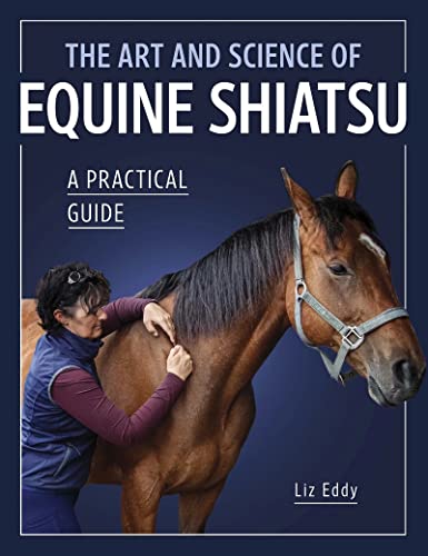 Book cover showing a person applying shiatsu to a brown horse.