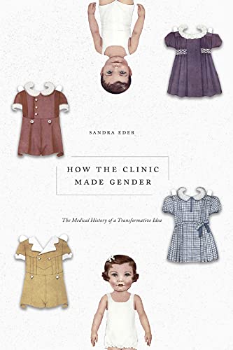Book cover with vintage baby clothes and a child's portrait.