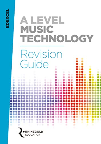 Edexcel A Level Music Technology Revision Guide cover with colorful equalizer.