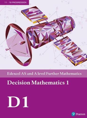 Purple textbook cover with satellite illustration, titled “Decision Mathematics 1”.