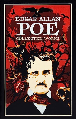 Book cover featuring a portrait of Edgar Allan Poe surrounded by ravens and motifs.