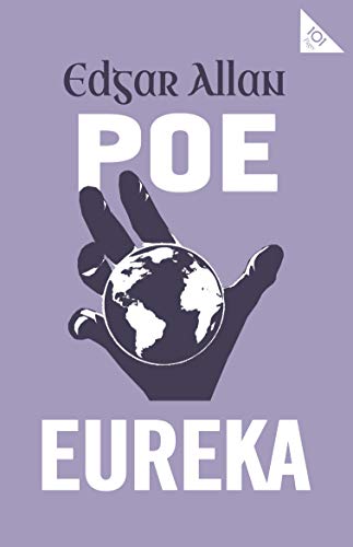 Purple book cover with a hand holding a globe, titled "Eureka" by Edgar Allan Poe.