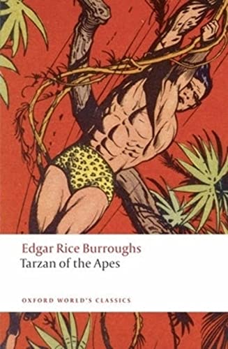 Vintage book cover depicting a muscular man swinging from vines in a jungle.